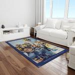 ncaa notre dame fighting sport basketball and foolball team logo rectangle area rug light room ndf56