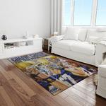 ncaa notre dame fighting sport basketball and foolball team logo rectangle area rug light room ndf57