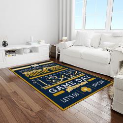 NCAA Notre Dame Fighting Sport Basketball And Foolball Team Logo Rectangle Area Rug NDF61