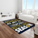 ncaa notre dame fighting sport basketball and foolball team logo rectangle area rug light room ndf63