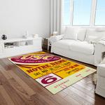 ncaa notre dame fighting sport basketball and foolball team logo rectangle area rug light room ndf68