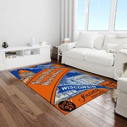 NCAA Notre Dame Fighting Sport Basketball And Foolball Team Logo Rectangle Area Rug NDF69