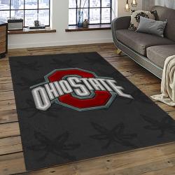ncaa ohio state buckeyes college sport basketball and foolball team logo rectangle area rug dark room osb08