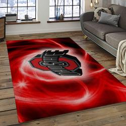 ncaa ohio state buckeyes college sport basketball and foolball team logo rectangle area rug dark room osb13