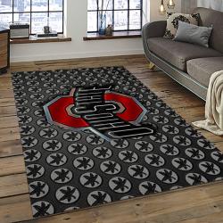 ncaa ohio state buckeyes college sport basketball and foolball team logo rectangle area rug dark room osb29