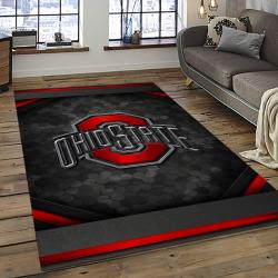 ncaa ohio state buckeyes college sport basketball and foolball team logo rectangle area rug dark room osb46
