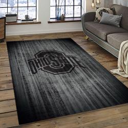 ncaa ohio state buckeyes college sport basketball and foolball team logo rectangle area rug dark room osb48