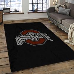 ncaa ohio state buckeyes college sport basketball and foolball team logo rectangle area rug dark room osb54