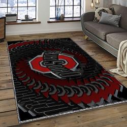 ncaa ohio state buckeyes college sport basketball and foolball team logo rectangle area rug dark room osb59