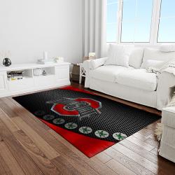 NCAA Ohio State Buckeyes College Sport Basketball And Foolball Team Logo Rectangle Area Rug OSB07