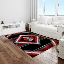 NCAA Ohio State Buckeyes College Sport Basketball And Foolball Team Logo Rectangle Area Rug OSB24