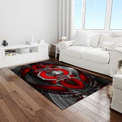 NCAA Ohio State Buckeyes College Sport Basketball And Foolball Team Logo Rectangle Area Rug OSB25