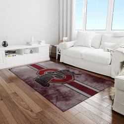NCAA Ohio State Buckeyes College Sport Basketball And Foolball Team Logo Rectangle Area Rug OSB30