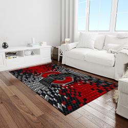 NCAA Ohio State Buckeyes College Sport Basketball And Foolball Team Logo Rectangle Area Rug OSB32