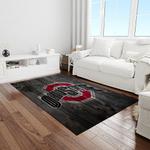 ncaa ohio state buckeyes college sport basketball and foolball team logo rectangle area rug light room osb39