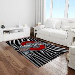 NCAA Ohio State Buckeyes College Sport Basketball And Foolball Team Logo Rectangle Area Rug OSB55