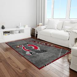 NCAA Ohio State Buckeyes College Sport Basketball And Foolball Team Logo Rectangle Area Rug OSB60