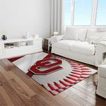ncaa oklahoma sooners sport basketball and foolball team logo rectangle area rug light room os03