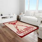 ncaa oklahoma sooners sport basketball and foolball team logo rectangle area rug light room os06