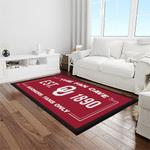 ncaa oklahoma sooners sport basketball and foolball team logo rectangle area rug light room os07