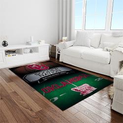 NCAA Oklahoma Sooners Sport Basketball And Foolball Team Logo Rectangle Area Rug OS08