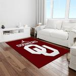 ncaa oklahoma sooners sport basketball and foolball team logo rectangle area rug light room os101