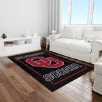 ncaa oklahoma sooners sport basketball and foolball team logo rectangle area rug light room os11
