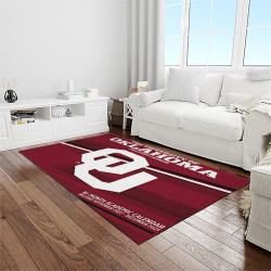 NCAA Oklahoma Sooners Sport Basketball And Foolball Team Logo Rectangle Area Rug OS13
