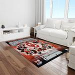 ncaa oklahoma sooners sport basketball and foolball team logo rectangle area rug light room os22