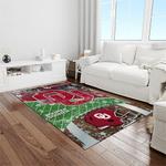 ncaa oklahoma sooners sport basketball and foolball team logo rectangle area rug light room os23