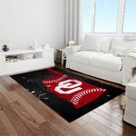 ncaa oklahoma sooners sport basketball and foolball team logo rectangle area rug light room os26