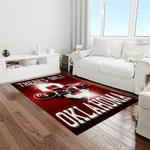 ncaa oklahoma sooners sport basketball and foolball team logo rectangle area rug light room os42