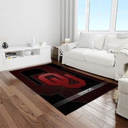 NCAA Oklahoma Sooners Sport Basketball And Foolball Team Logo Rectangle Area Rug OS47