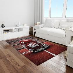 NCAA Oklahoma Sooners Sport Basketball And Foolball Team Logo Rectangle Area Rug OS48