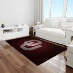 ncaa oklahoma sooners sport basketball and foolball team logo rectangle area rug light room os51