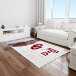 ncaa oklahoma sooners sport basketball and foolball team logo rectangle area rug light room os53