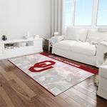 ncaa oklahoma sooners sport basketball and foolball team logo rectangle area rug light room os57