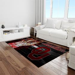 NCAA Oklahoma Sooners Sport Basketball And Foolball Team Logo Rectangle Area Rug OS61