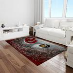 ncaa oklahoma sooners sport basketball and foolball team logo rectangle area rug light room os75
