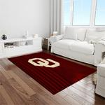 ncaa oklahoma sooners sport basketball and foolball team logo rectangle area rug light room os79