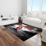 ncaa oklahoma sooners sport basketball and foolball team logo rectangle area rug light room os81