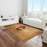 ncaa oklahoma sooners sport basketball and foolball team logo rectangle area rug light room os83