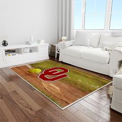 NCAA Oklahoma Sooners Sport Basketball And Foolball Team Logo Rectangle Area Rug OS86