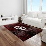 ncaa oklahoma sooners sport basketball and foolball team logo rectangle area rug light room os87