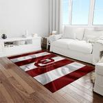 ncaa oklahoma sooners sport basketball and foolball team logo rectangle area rug light room os91