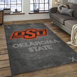 ncaa oklahoma state cowboys sport basketball and foolball team logo rectangle area rug dark room osc03