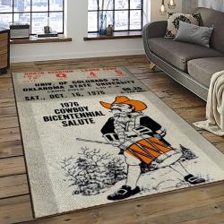 ncaa oklahoma state cowboys sport basketball and foolball team logo rectangle area rug dark room osc08