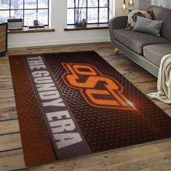 ncaa oklahoma state cowboys sport basketball and foolball team logo rectangle area rug dark room osc14