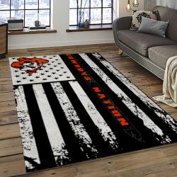 ncaa oklahoma state cowboys sport basketball and foolball team logo rectangle area rug dark room osc24