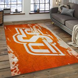 ncaa oklahoma state cowboys sport basketball and foolball team logo rectangle area rug dark room osc39